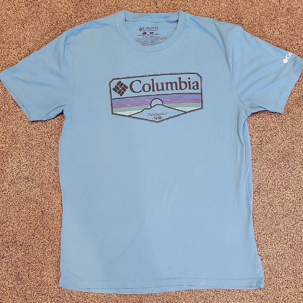 Columbia Blue Short Sleeve Tee with Logo